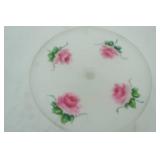Hand-Painted Frosted Glass Pedestal Cake Stand