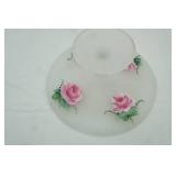 Hand-Painted Frosted Glass Pedestal Cake Stand