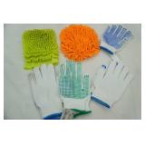 4 Pair New Work Gloves, Cleaning/Dusting Shams