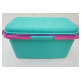 Storage Container Full of Sewing Supplies (poly picnic basket)