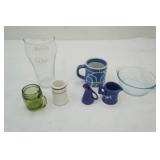 Vintage Collectible Glassware. Clear Depression Glass Mini enamelware and more