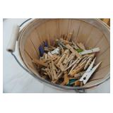 Vintage Teak Wood Trays, Apple Baskets, Clothespins