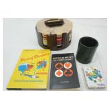 Vintage Poker Chips and Carousel, Dice Cup, Card Game, Card Book, Best of Bloopers Book