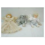 Collectible TY Sterling Angel Bear, Bean Angel Friendship" Wooden Angel Figurine