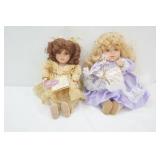 2ct Porcelain Dolls w/Certificates of Authenticity