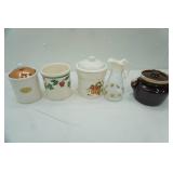 Vintage Brown Drip Glaze McCoy Canister, Vintage Syrup Container and Other Vintage Ceramic Canisters