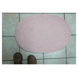 Pink Oval Braided Rug 18x30"