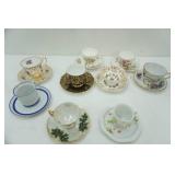 Collection of Vintage China Tea Cups and Saucers