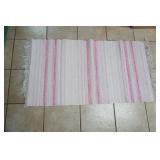 Braided Rug 24"x 48" (plastic/poly) pink/white