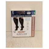 NEW COPPERFIT ELITE COMPRESSION SOCKS L/XL 2PK