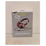 NEW HAYDAY ARTIST SERIES WIRED HEADPHONES MAROON FLORAL