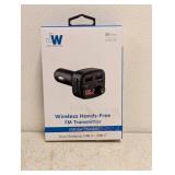 NEW JW 30 WATT WIRELESS HANDS-FREE FM TRANSMITTER USB CAR CHARGER