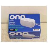 NEW ONN SMALL RUGGED SPEAKER WITH BLUETOOTH WIRELESS TECHNOLOGY
