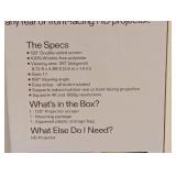 NEW ONN 120” WALL MOUNTED PROJECTOR SCREEN WRINKLE FREE MATERIAL