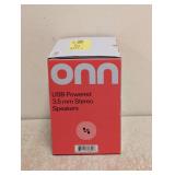 NEW ONN USB POWERED STEREO SPEAKER 5FT 3.5MM AUX INPUT JACK