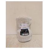 NEW MAINSTAYS TEXTURED PLUSH THROW CREAM