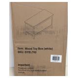NEW WOOD TOY BOX WHITE