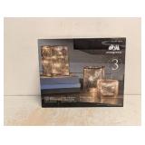 NEW EVERGREEN LED GLASS CUBE TOWERS 3PK