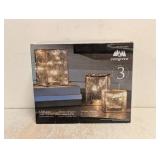 NEW EVERGREEN LED GLASS CUBE TOWERS 3PK