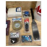 Buckets filled with various items