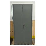 Hallowell 36" x 24" x 78" Gray Storage Cabinet with Solid Doors - Assembled