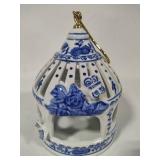 Formalities by Baum Brothers Decorative Blue & White Ceramic Bird Cage