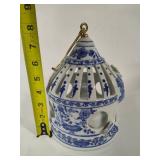 Formalities by Baum Brothers Decorative Blue & White Ceramic Bird Cage