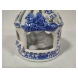 Formalities by Baum Brothers Decorative Blue & White Ceramic Bird Cage