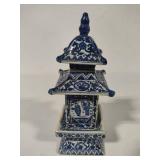 Chinoiserie Blue & White Porcelain Pagoda Jar