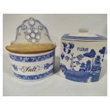 Villeroy & Boch Salt Hanger & Unmarked Flour Canister