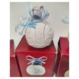 Lladro 2000, 2001 & 2002 Round Ball Christmas Ornaments w/Box