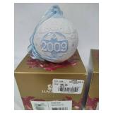 Lladro 2008, 2009 & 2010 Round Ball Christmas Ornaments w/Box