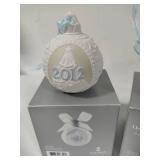 Lladro 2012, 2013 & 2014 Round Ball Christmas Ornaments w/Box