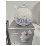Lladro 2012, 2013 & 2014 Round Ball Christmas Ornaments w/Box