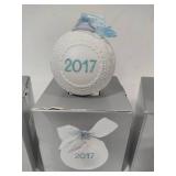 Lladro 2016, 2017 & 2018 Round Ball Christmas Ornaments w/Box