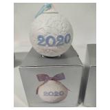 Lladro 2019, 2020 & 2021 Round Ball Christmas Ornaments w/Box