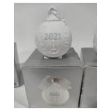 Lladro 2019, 2020 & 2021 Round Ball Christmas Ornaments w/Box