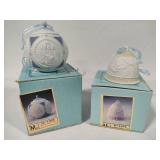 Lladro 1988 & 1989 Round Ball Christmas Ornaments w/Box