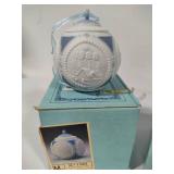 Lladro 1988 & 1989 Round Ball Christmas Ornaments w/Box