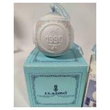 Lladro 1990, 1995 & 1996 Round Ball Christmas Ornaments w/Box