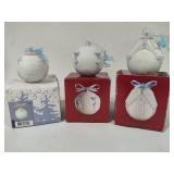 Lladro 1997, 1998 & 1999 Round Ball Christmas Ornaments w/Box