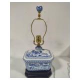 Blue & White Lamp (No Shade)