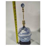 Blue & White Lamp (No Shade)