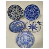 Blue & White Hanging Plate Collection