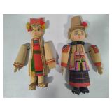 Russian Hand Carved Folk Art Dolls