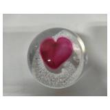 Signed "Caithness Sweetheart" Art Glass Paperweight