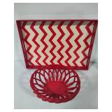 Geometric Handled Serving Tray & Fruit Bowl