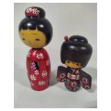 Hand Painted Asian Wood Dolls