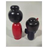 Hand Painted Asian Wood Dolls