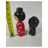 Hand Painted Asian Wood Dolls